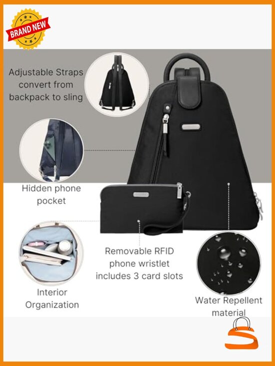 Convertible Backpack Sling Bag RFID Blocking Water Resistant  display picture 2